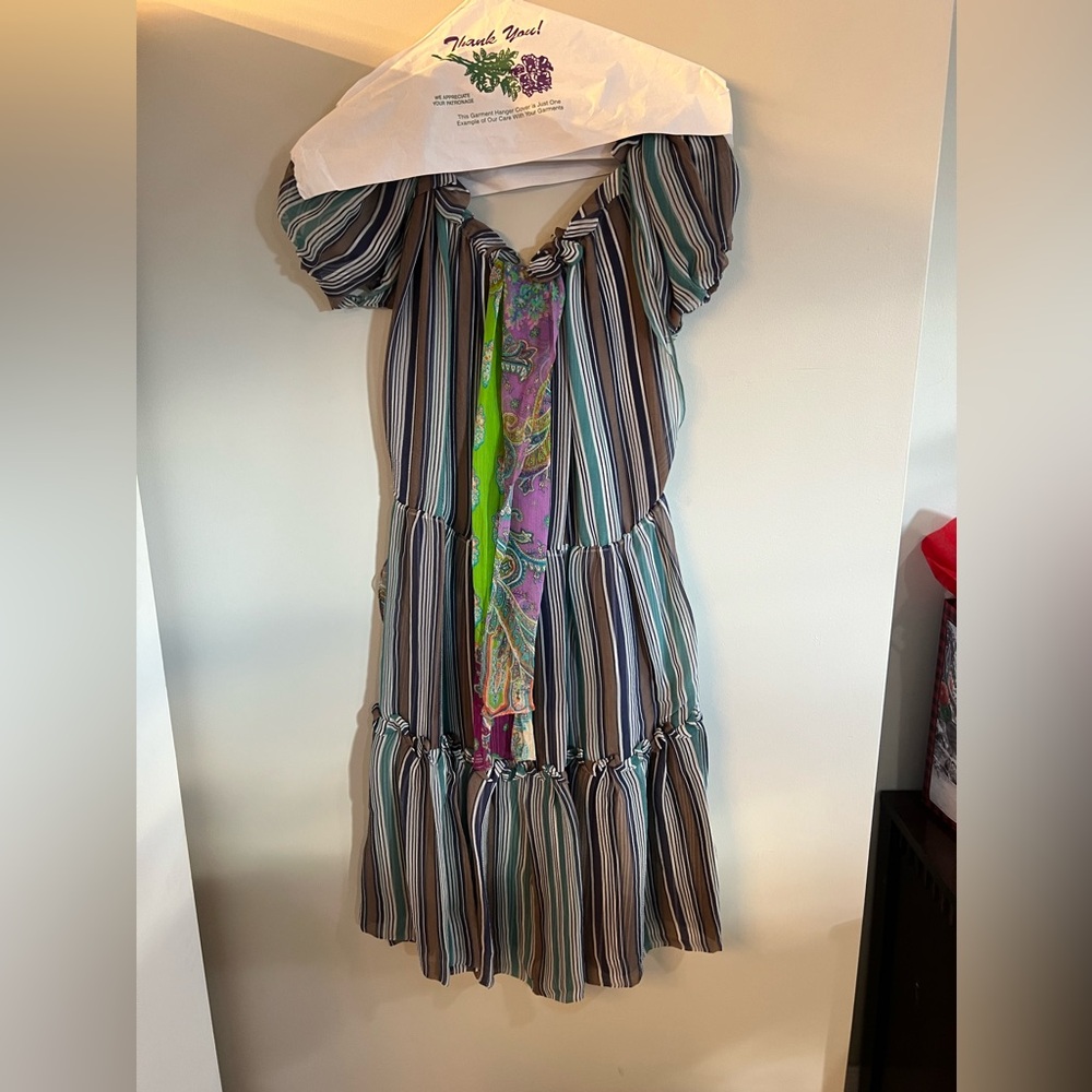 loulou de la falaise vintage striped dress 100% silk